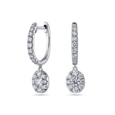 Brilliant Cut Halo Hoop Diamond Earrings - Dracakis Jewellers